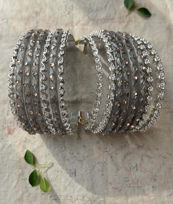 Charcoal Glitz AD Bangle Set